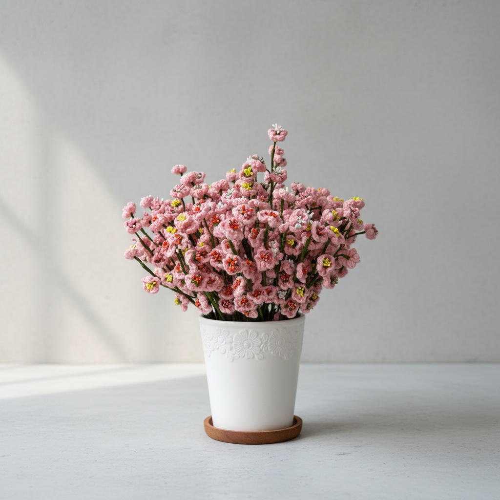 Crochet Pink Baby’s Breath Flower – Handmade Forever Bloom