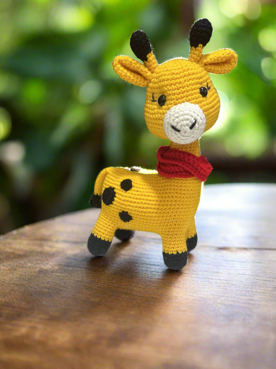Amigurumi baby giraffe with Red Scarf