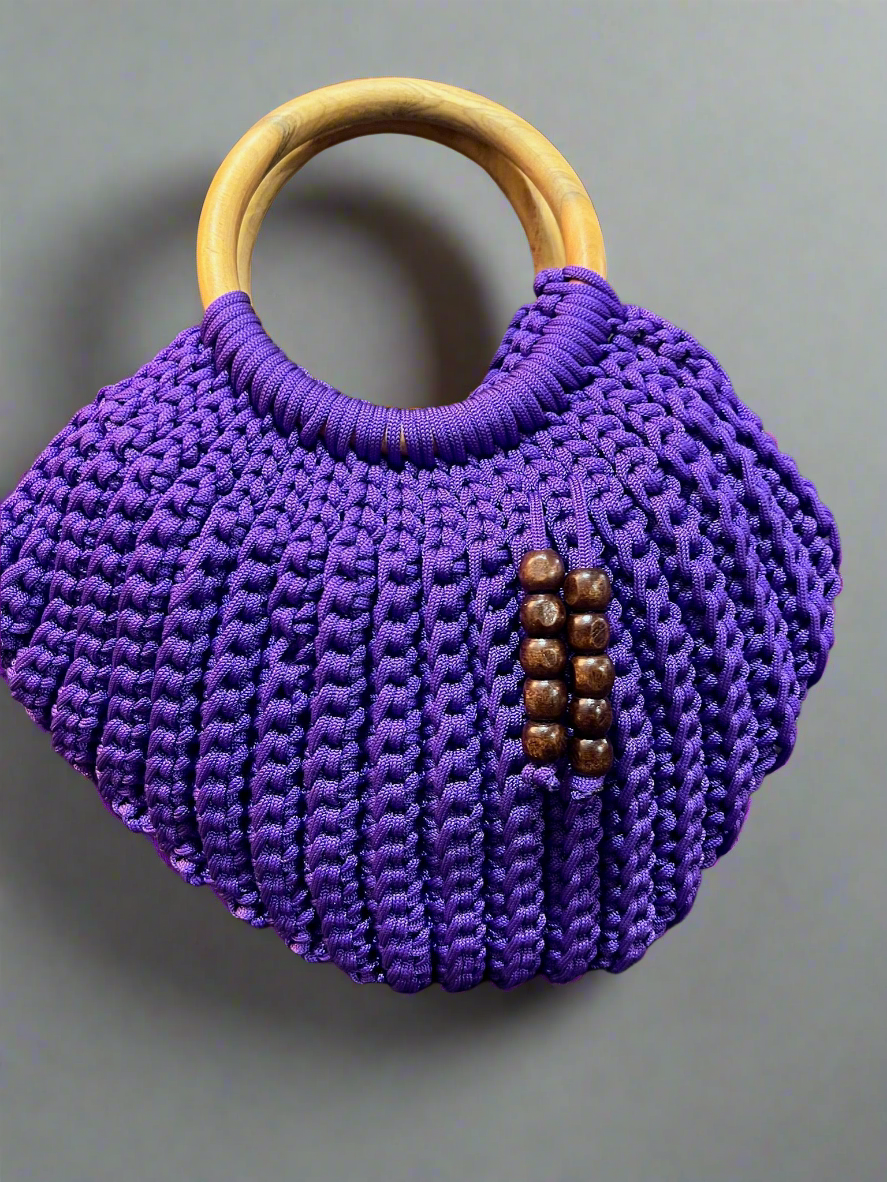 Handmade Purple Crochet Bag