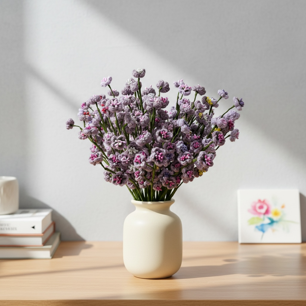 Crochet Purple Baby’s Breath Flower – Handmade Forever Bloom