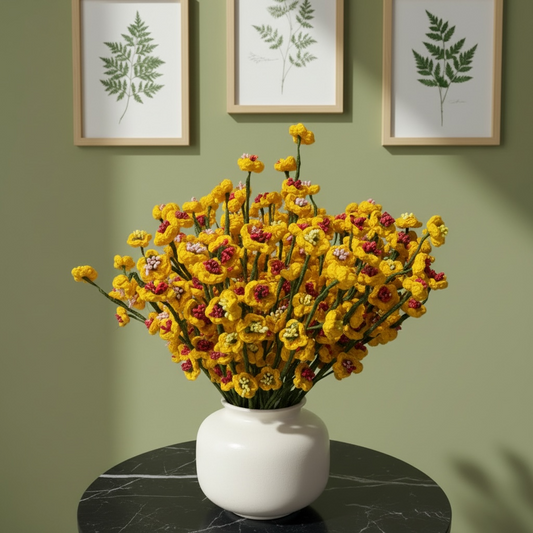 Crochet Yellow Baby’s Breath Flower – Handmade Forever Bloom