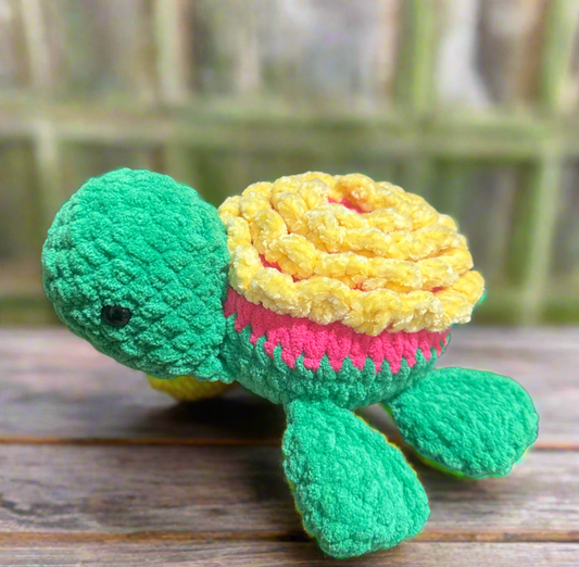 🐢 Crochet Pineapple Turtle Plush – Handmade