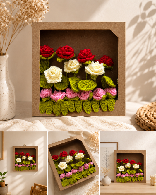 Handmade Crochet Rose Garden Shadow Box | Floral Wall Decor

Product Title
