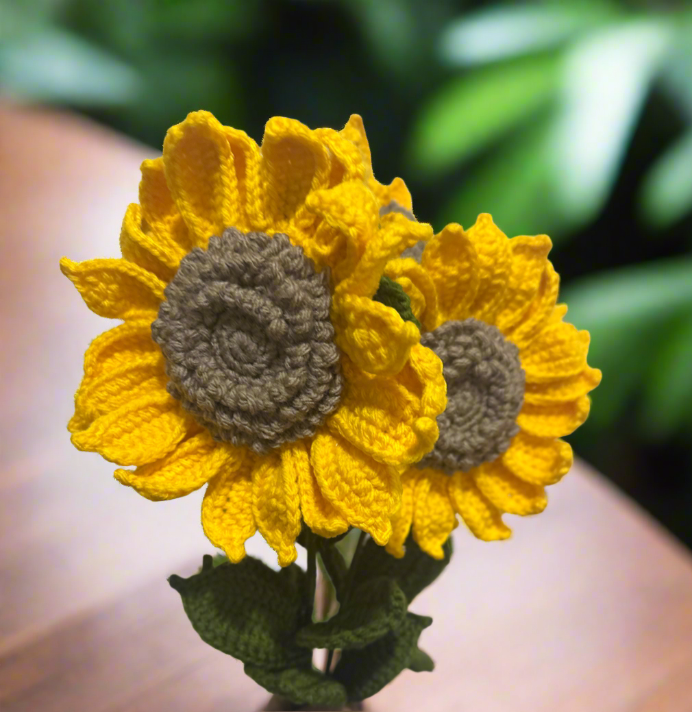 Handmade Crochet Sunflower Bouquet