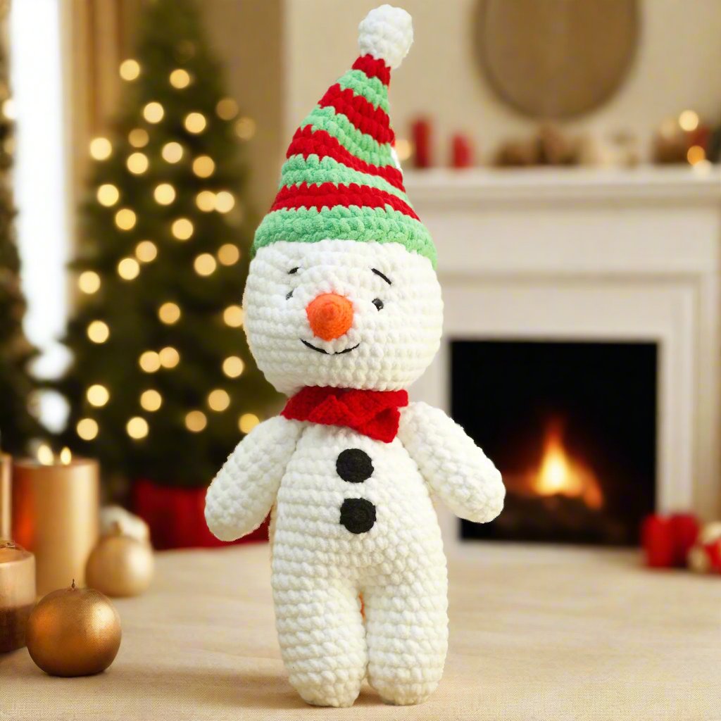 Handmade Crochet Snowman Plush