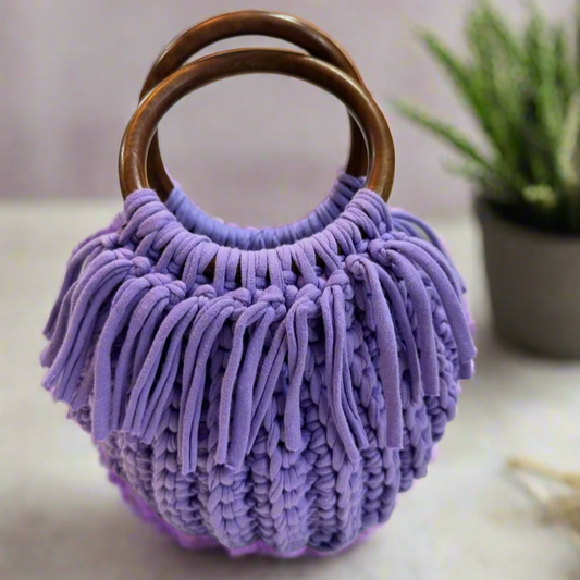 Handmade Lavender Chic Crochet Handbag