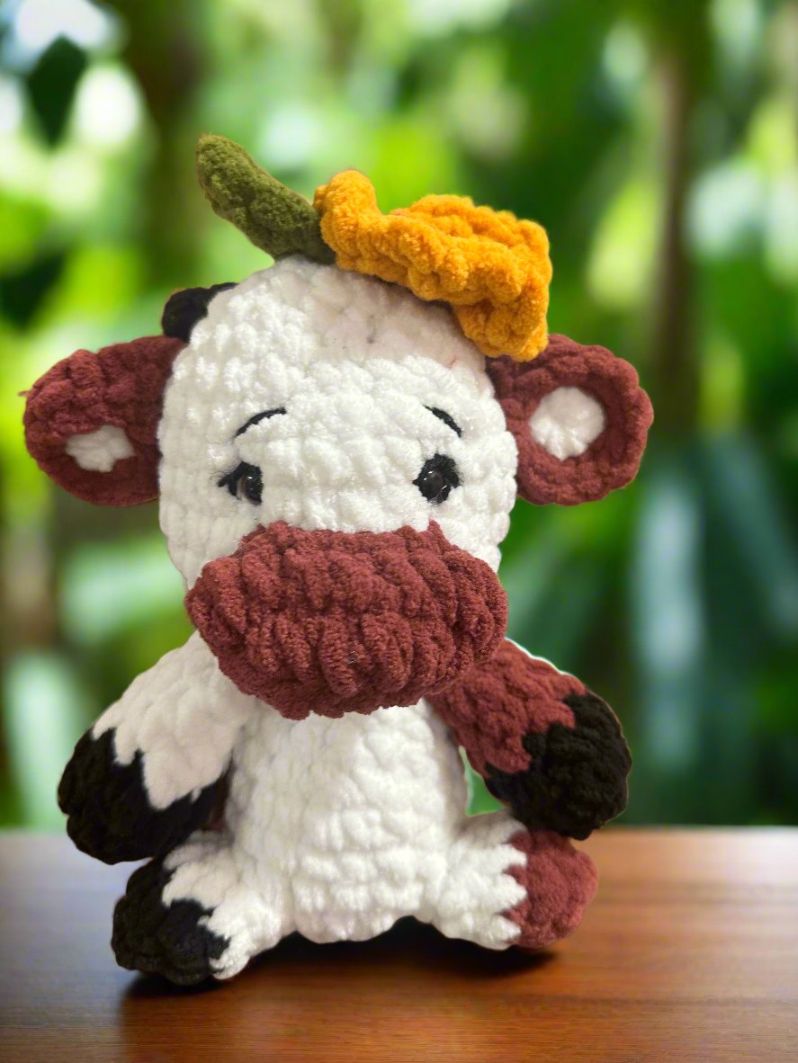 Handmade Crochet Cow Plush Toy