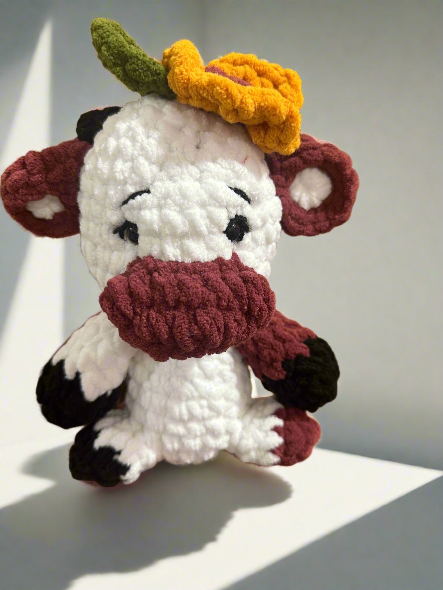 Handmade Crochet Cow Plush Toy