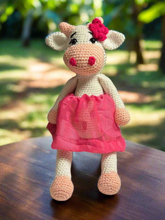 Handmade Crochet Cow