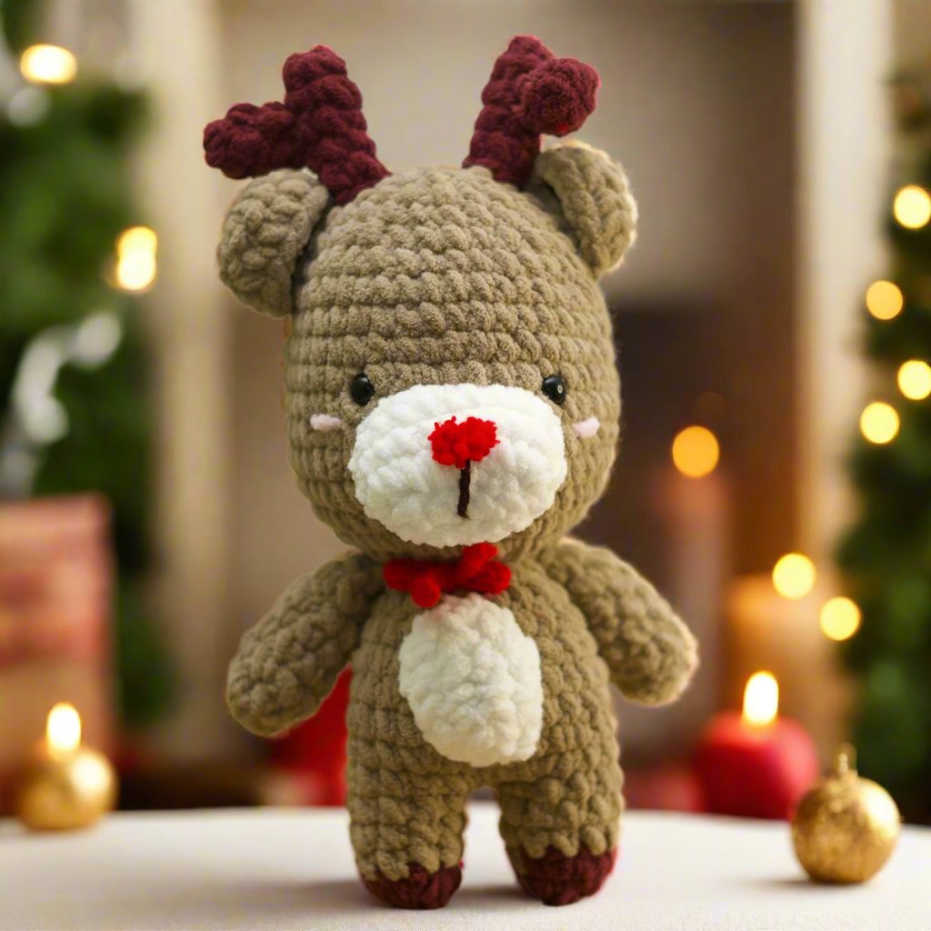 Handmade Crochet Reindeer Plush