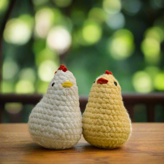 Handmade Crochet Chicken Plush Set