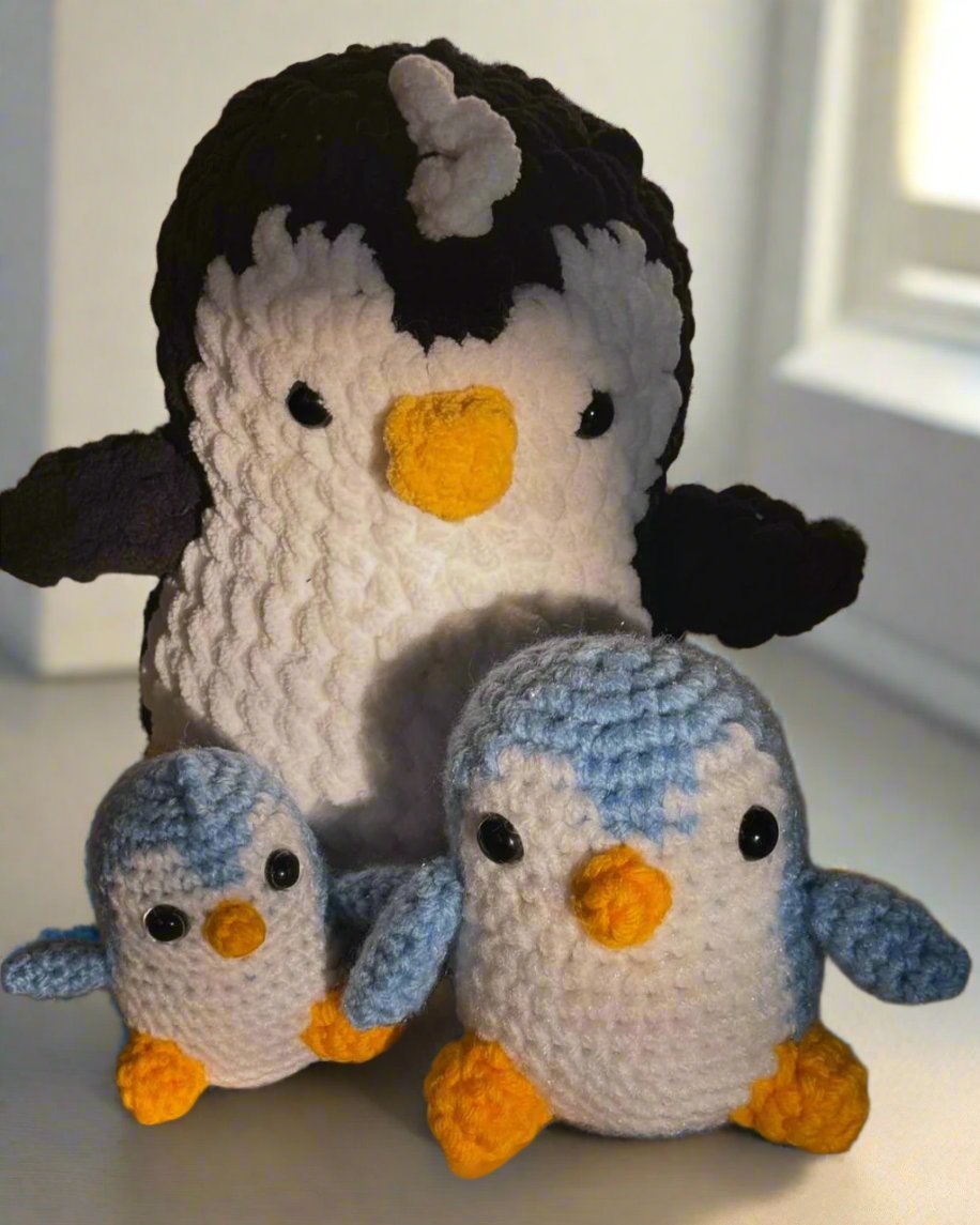 Handmade Crochet Penguin Family Set