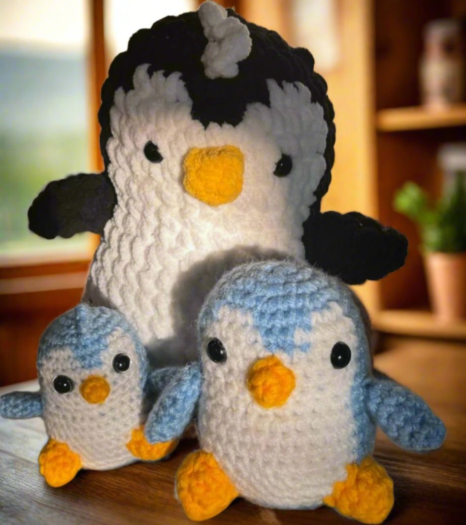 Handmade Crochet Penguin Family Set